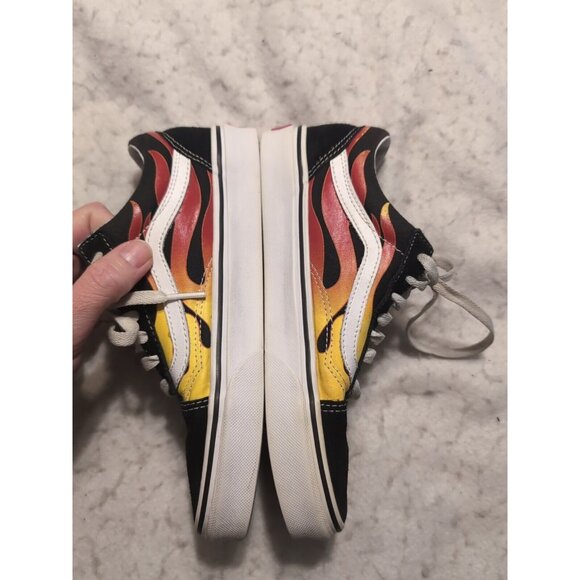 Vans Old Skool Low Top Lace Up Flame Skate Sneaker Shoes Womens 7.5 / Mens 6 - Picture 5 of 11